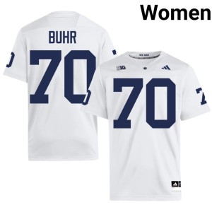 #70 PSU Nittany Lions Game College Football Women White Trevor Buhr Jersey 952783-731