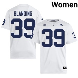 #39 High School College Football White Ty Blanding Penn State Women Jerseys 756498-717