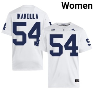 #54 PSU Nittany Lions White Replica Vaea Ikakoula Women's College Football Jerseys 107067-390
