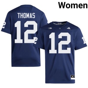 #12 University College Football Penn State Lions Women's Navy Xxavier Thomas Jerseys 572176-898