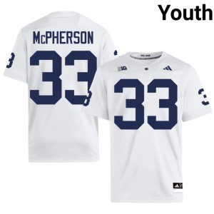 #33 Stitched Penn State Lions Alexander McPherson White College Football Youth Jerseys 405444-327