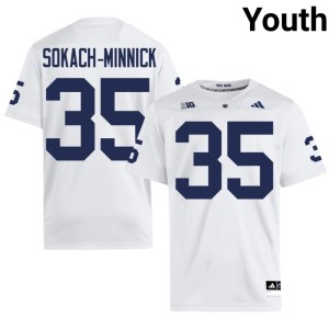 #35 College Football Penn State Lions Player White Blaise Sokach-Minnick Youth Jersey 767201-699