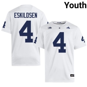 #4 Youth Brett Eskildsen Replica Penn State White College Football Jerseys 854922-969