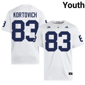 #83 Nittany Lions Youth High School College Football White Brian Kortovich Jerseys 181509-252