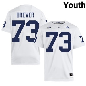 #73 Youth White PSU Nittany Lions Game College Football Caleb Brewer Jersey 551230-212