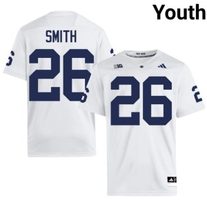 #26 Cam Smith Embroidery Youth White College Football Penn State Lions Jersey 327294-513