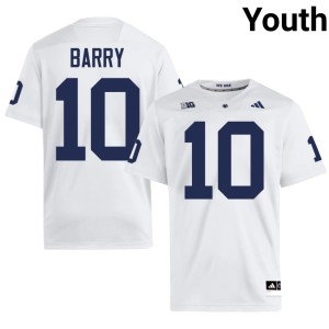 #10 Youth White Connor Barry Embroidery Nittany Lions College Football Jersey 167266-653