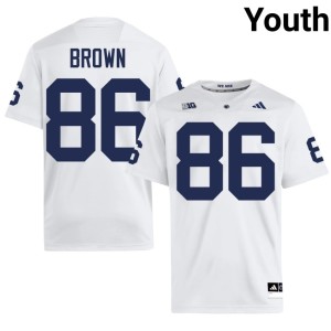 #86 Limited Courtney Brown College Football Youth Lions White Jerseys 665997-146