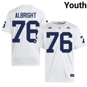 #76 College Football Penn State Nittany Lions Youth Hunter Albright High School White Jerseys 156446-460