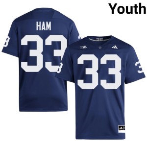 #33 Youth Jack Ham PSU Lions College Football Navy Game Jersey 360124-475