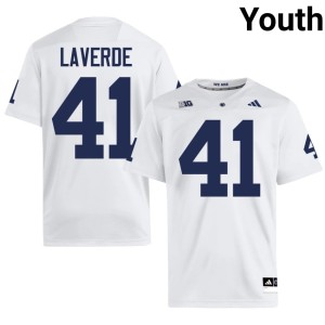 #41 College Football PSU Lions Jake LaVerde Embroidery White Youth Jersey 173915-705