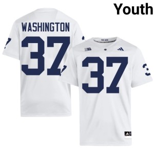 #37 Youth White College Football Jeremy Washington 2026-27 Penn State Lions Jersey 509141-469