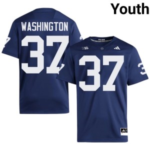 #37 College Football Navy Jeremy Washington Embroidery PSU Lions Youth Jersey 715107-521