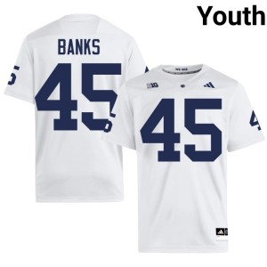 #45 College Football Josh Banks Youth Nittany Lions Player White Jersey 871340-293