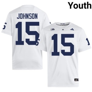 #15 Game White Youth Joshua Johnson College Football Penn State Lions Jersey 597882-803