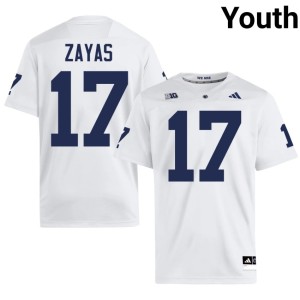 #17 High School College Football Youth Josiah Zayas White PSU Lions Jersey 348984-134