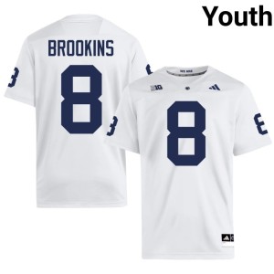 #8 College Football Penn State Lions Karon Brookins Official Youth White Jerseys 632018-488
