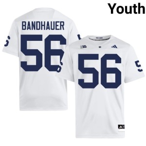#56 College Football Youth Mason Bandhauer Lions Official White Jersey 944135-744
