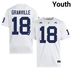 #18 Youth White PSU Lions College Football Max Granville Player Jerseys 642241-815