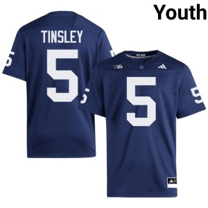 #5 Embroidery Mitch Tinsley Youth College Football Penn State Navy Jersey 265031-807