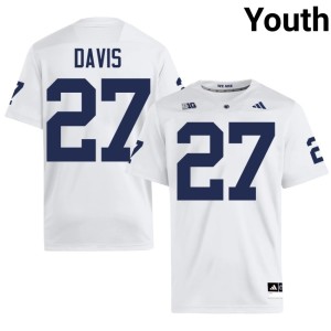#27 College Football Omarion Davis Penn State Nittany Lions NCAA White Youth Jerseys 431255-573