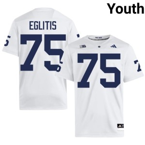 #75 Youth College Football Stitched Pete Eglitis White Penn State Jersey 933209-775