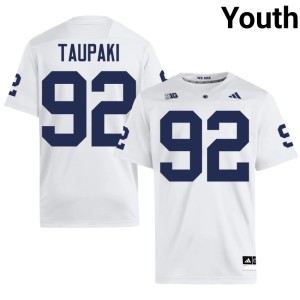 #92 White Embroidery Penn State Youth College Football Siale Taupaki Jersey 704039-636