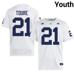 #21 Limited Youth Vaboue Toure College Football White Penn State Lions Jersey 333886-806