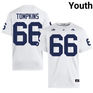 #66 Will Tompkins White Youth Embroidery PSU Lions College Football Jersey 486248-980
