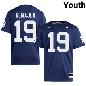 #19 Penn State Lions Yvan Kemajou College Football 2026 Navy Youth Jerseys 877032-555