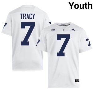 #7 Zion Tracy Penn State Lions College Football Official White Youth Jersey 394805-895